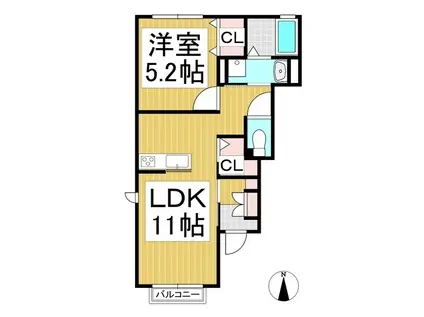フワィエ西和田(1LDK/1階)の間取り写真