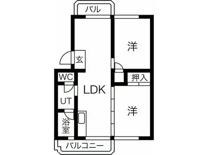 たかさごコーポラス碧南(2LDK/5階)の間取り写真