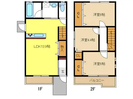 ラルジュ曽根(3LDK/1階)の間取り写真