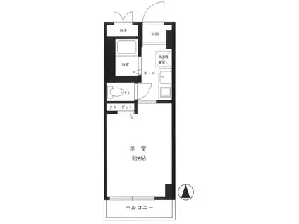 アムール水道筋(ワンルーム/2階)の間取り写真