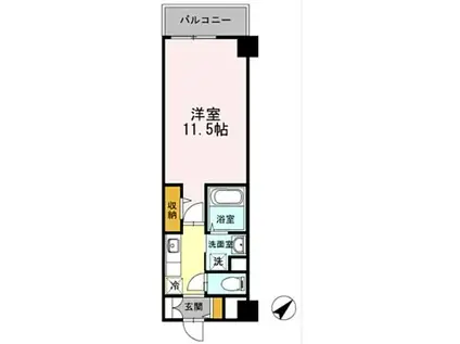 HILL FLAT OSAKI ヒルフラット大崎(1K/1階)の間取り写真