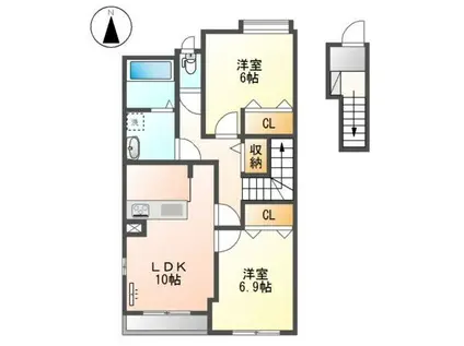 シエロ パティオ(2LDK/2階)の間取り写真