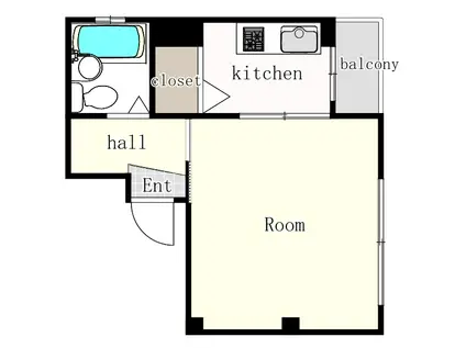 コーポラスエム(1K/4階)の間取り写真