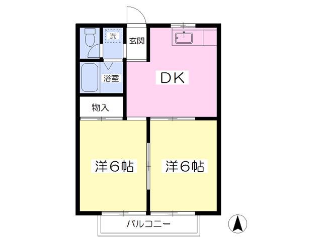 セジュールS・K(2DK/2階)の間取り写真