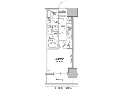 ブリリアンクラス高円寺(1K/11階)の間取り写真