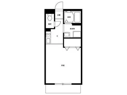 グランドール北八代(1K/2階)の間取り写真