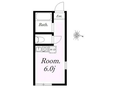 ユナイト本牧セシリオの杜(ワンルーム/1階)の間取り写真