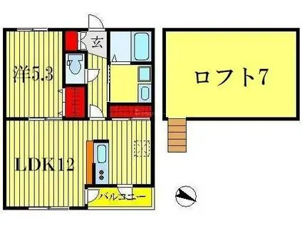 グレイス・カーサ新宿(1LDK/1階)の間取り写真