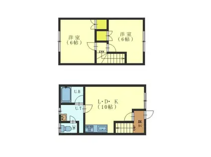 レジェンド北斗II(2LDK/1階)の間取り写真