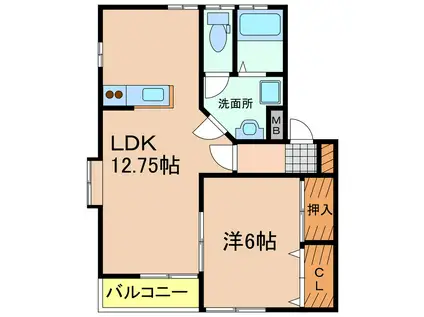 リシャールI(1LDK/1階)の間取り写真