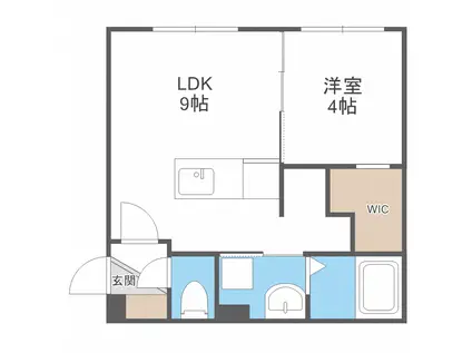 ノルデスタ麻生南(1LDK/4階)の間取り写真