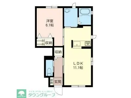 サニーハウス(1LDK/1階)の間取り写真