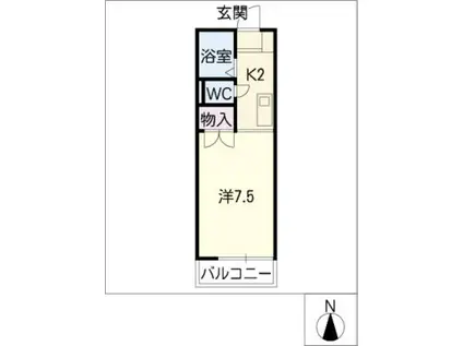 ジュネスヤゴト(1K/1階)の間取り写真
