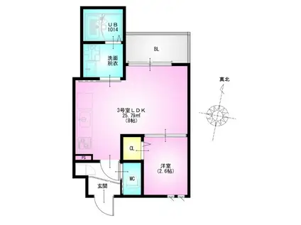 REGALEST 祐光(1LDK/2階)の間取り写真