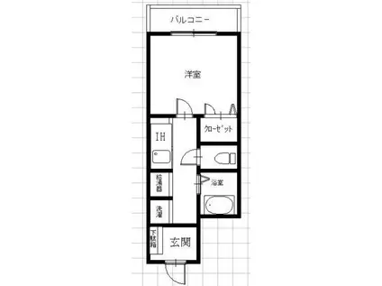 ブライトヒル(1K/2階)の間取り写真