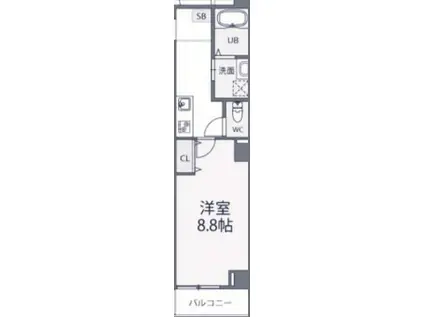 モレス・ヴィラさくら夙川(1K/4階)の間取り写真