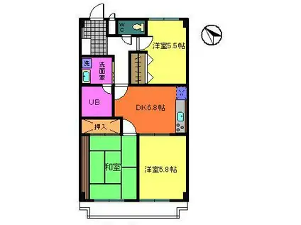 ピソ・キタノ(3DK/1階)の間取り写真