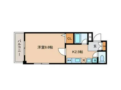 カーサ・ベルデスII(1K/2階)の間取り写真