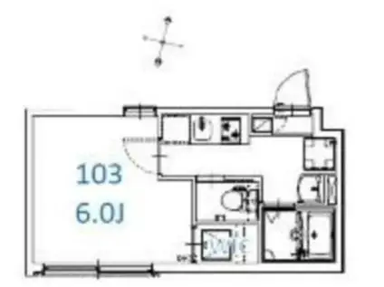 ミハス南烏山(1K/1階)の間取り写真
