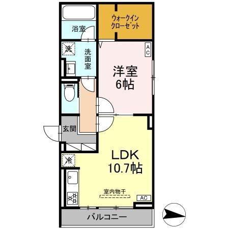 ラピルデ開成(1LDK/3階)の間取り写真