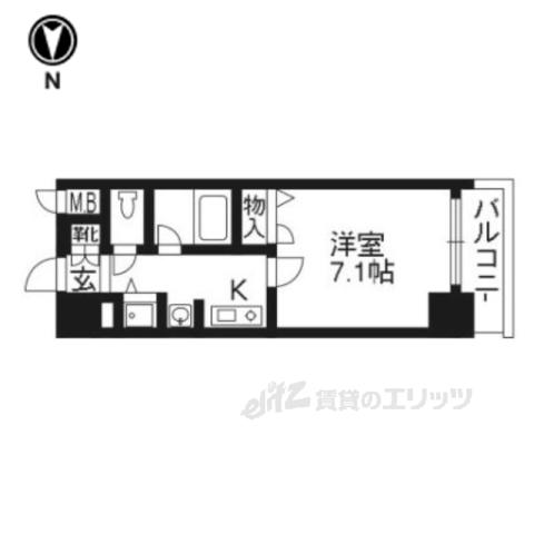 べラジオ五条烏丸(1K/6階)の間取り写真