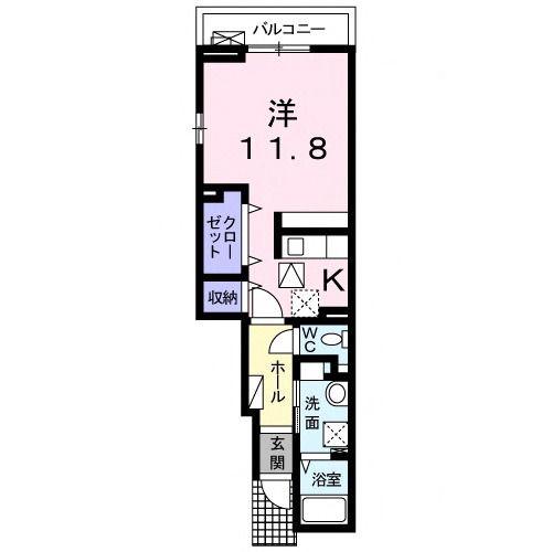 CASA DOMANI I(1K/1階)の間取り写真