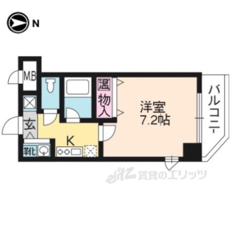 ウエストSIDEI(1K/8階)の間取り写真