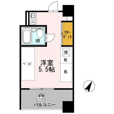 東京学生会館(ワンルーム/5階)の間取り写真