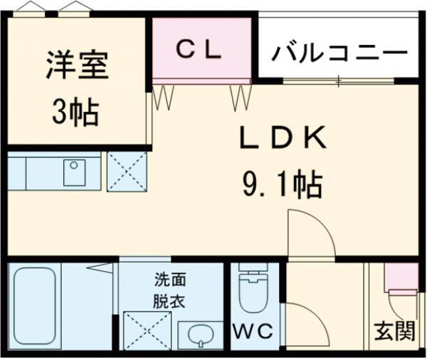 REGALESTフロンティアIII(1LDK/2階)の間取り写真
