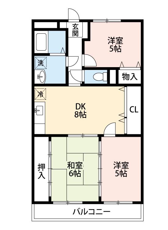 GLANZ GARDEN(3DK/4階)の間取り写真