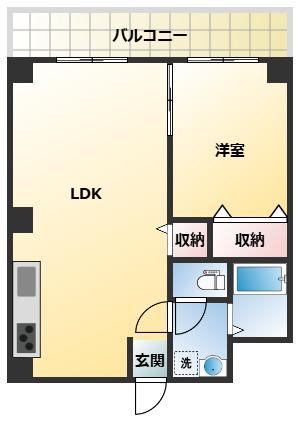 ニッシンハイツ(1LDK/5階)の間取り写真