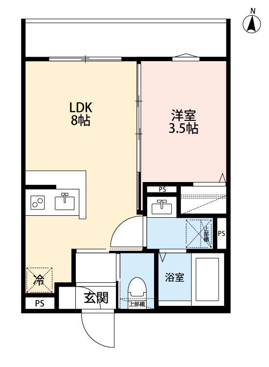 ブルージュ大田六郷(1LDK/1階)の間取り写真