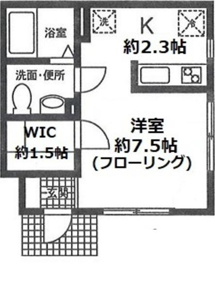 エスポワール住吉(1K/1階)の間取り写真