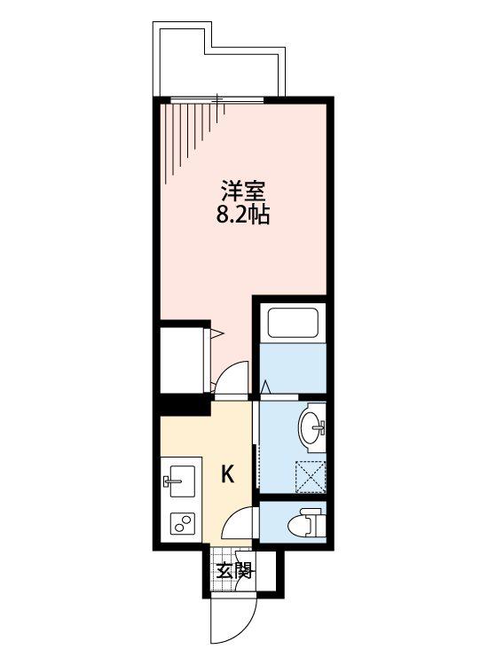 クロノス51新町VI(1K/6階)の間取り写真