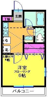 サンハイツ寿(1K/1階)の間取り写真