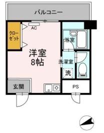 グレイスハイツ今浦(ワンルーム/4階)の間取り写真