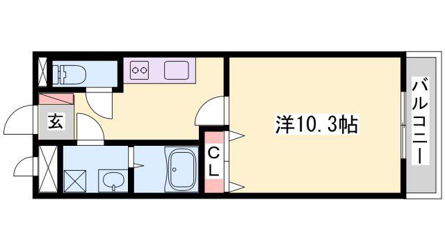 プランドールA(1K/1階)の間取り写真