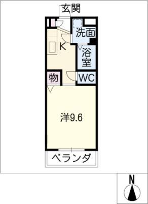 セントリバーヒルズひばりが丘 I(1K/3階)の間取り写真