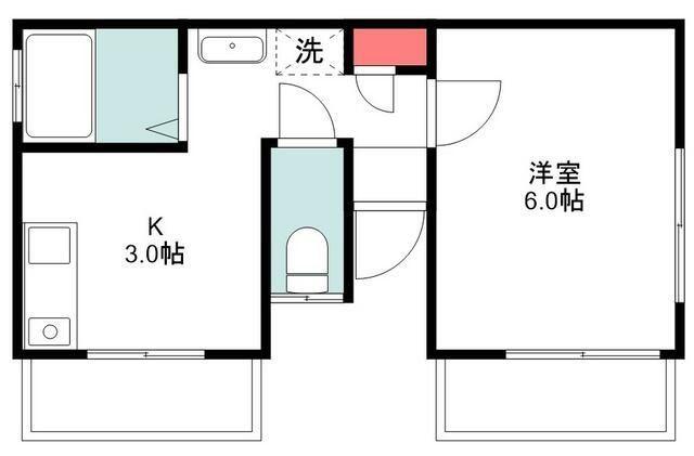 ベルコーポ(1K/4階)の間取り写真