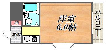 アーク上ノ島(1K/3階)の間取り写真