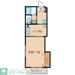 カサブランカN(1K/2階)の間取り写真