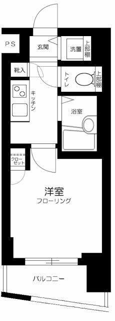 スカイコート後楽園イースト(1K/14階)の間取り写真