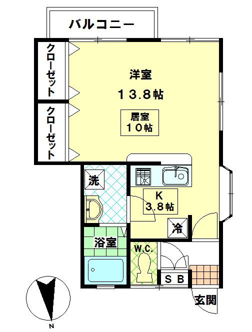 スターハイム(ワンルーム/1階)の間取り写真
