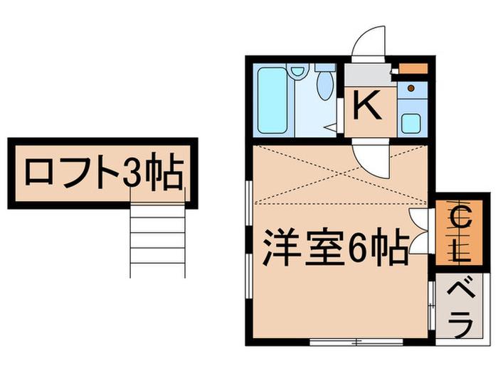 エイブル光穂(1K/2階)の間取り写真