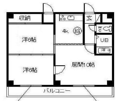 エーコー2条ビル(2LDK/4階)の間取り写真