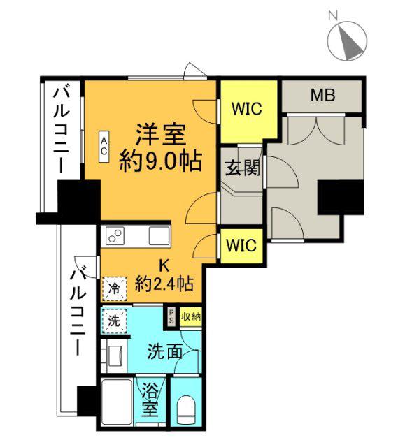 ソシオ大手町 T-SQUARE(ワンルーム/2階)の間取り写真