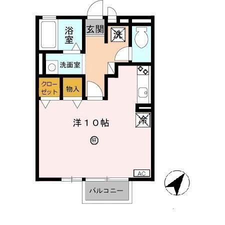 セジュール築地(ワンルーム/2階)の間取り写真