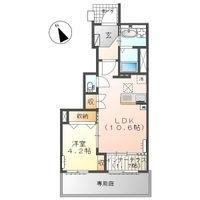 スターテラスII雀の宮4丁目アパート(1LDK/1階)の間取り写真