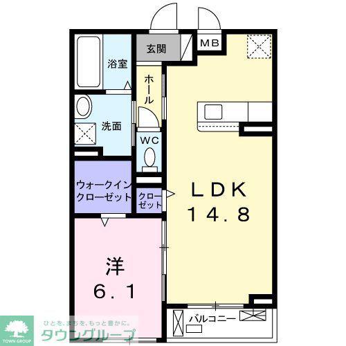 アーバンウッド(1LDK/2階)の間取り写真