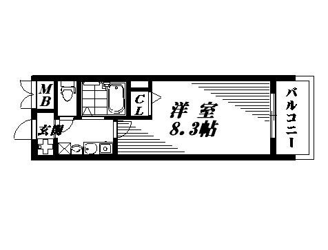 フェニックス日本橋高津(1K/7階)の間取り写真